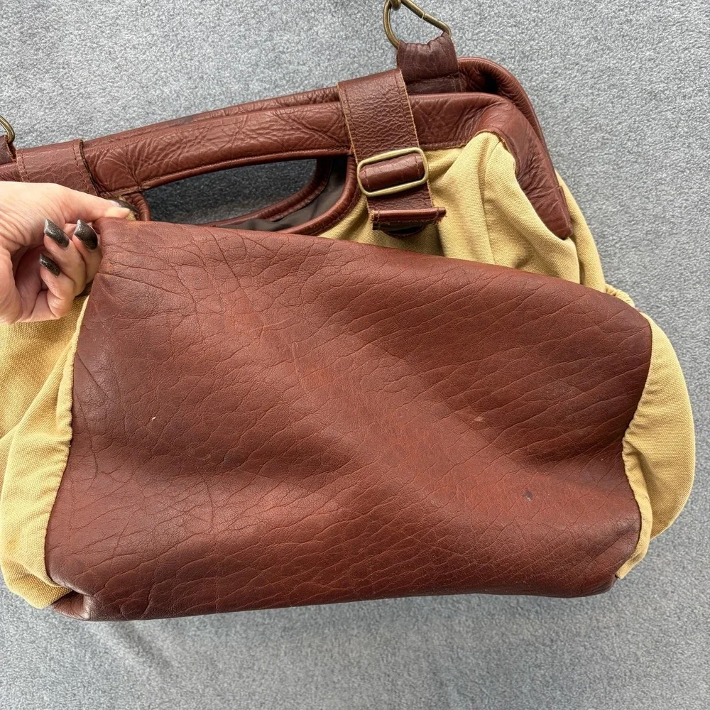 Buffalo Jackson Tote Mens Canvas Leather Travel Bag Commuter Safari Duffle